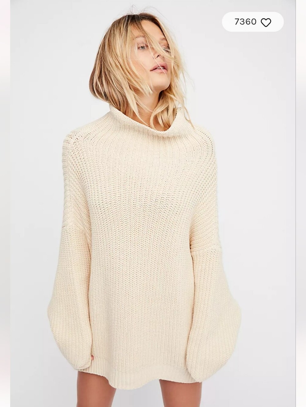 FREE PEOPLE | NWT US S (fits oversized) Swim Too Deep Sweater | cream